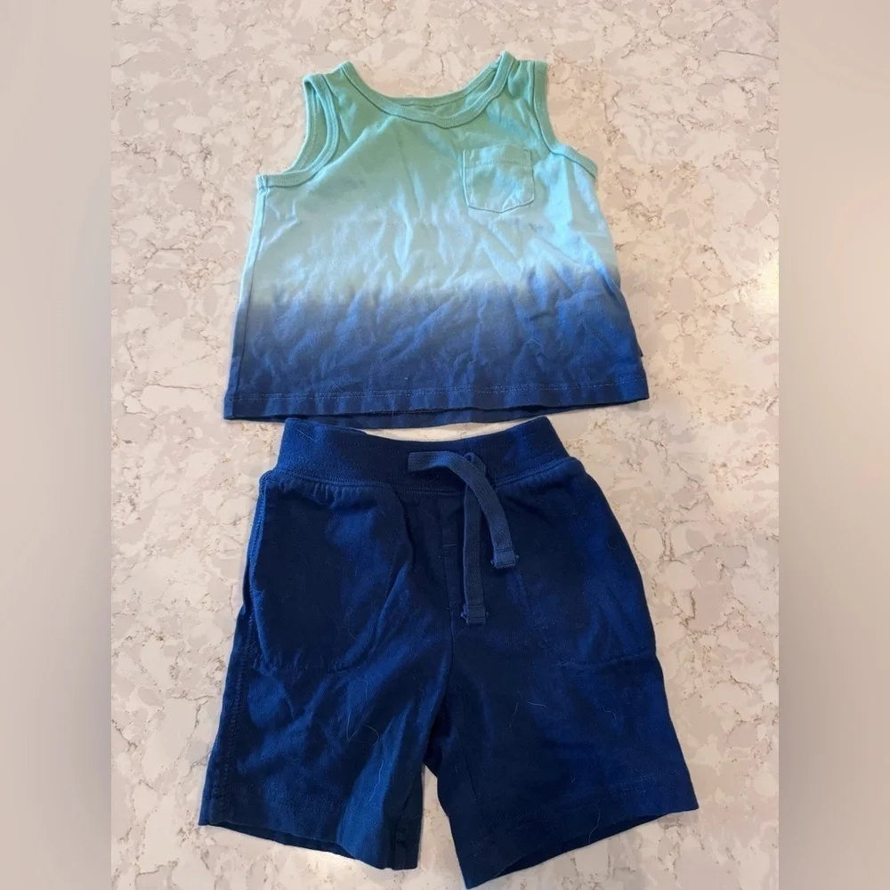 6-12M - Gap - Blue Ombre Tank Top and Shorts Set